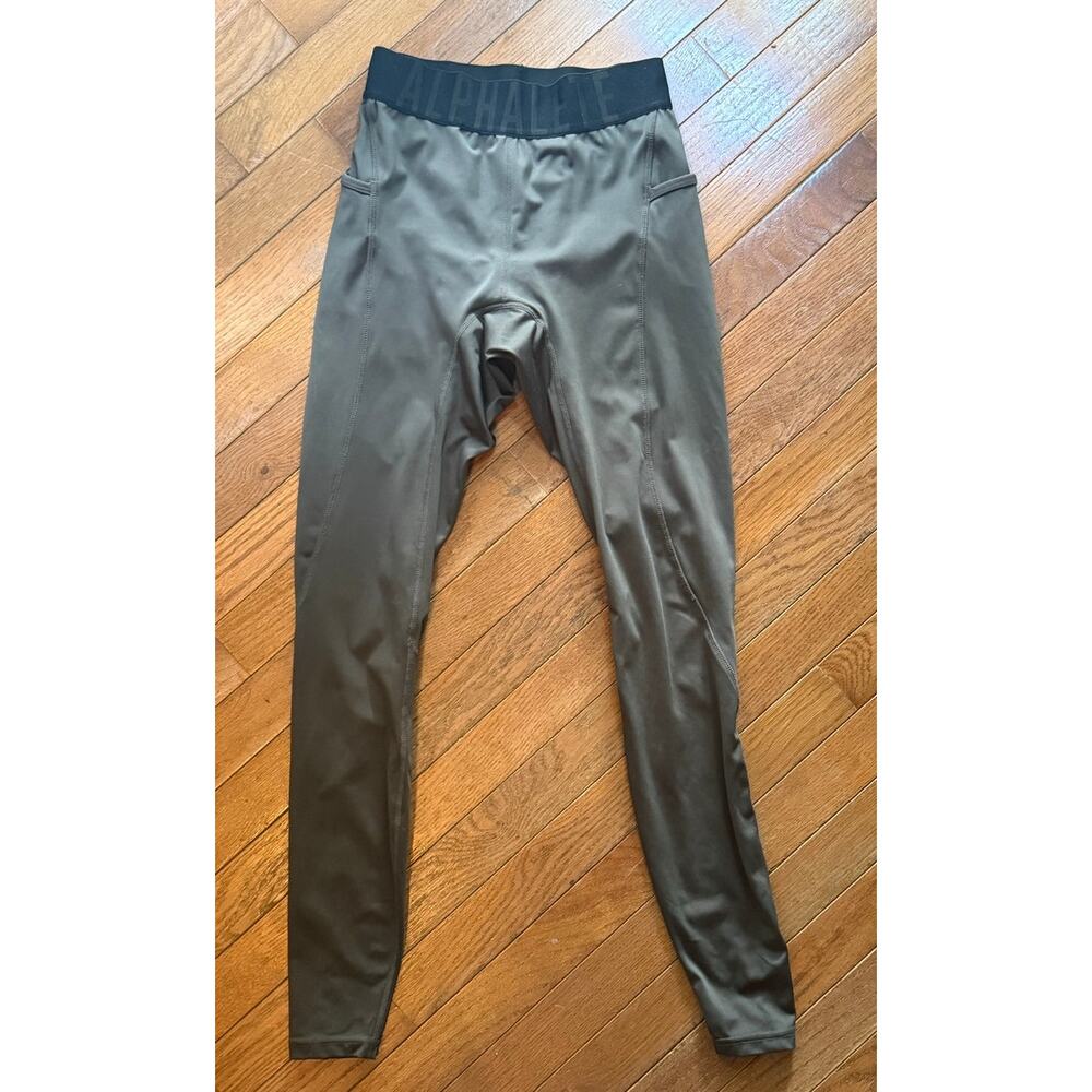 Alphalete Leggings Green/Grey in color XS/S Ladies